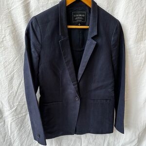 Lucky Brand Navy Blue Blazer Linen and Cotton, size S